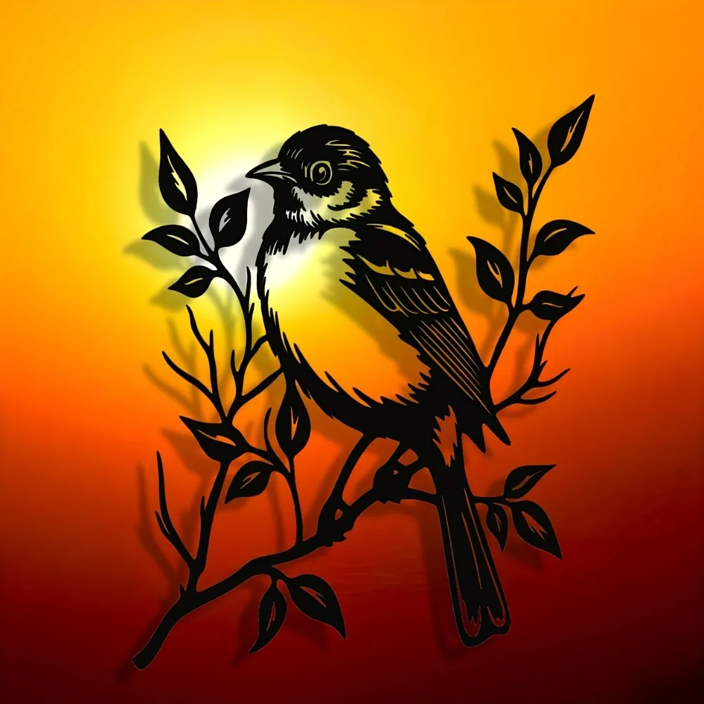 CIFBUY Iron Wall Art Birds on Branches Metal Craft Sculpture Rustproof Mural Hanging Decor For Home Office Living Room