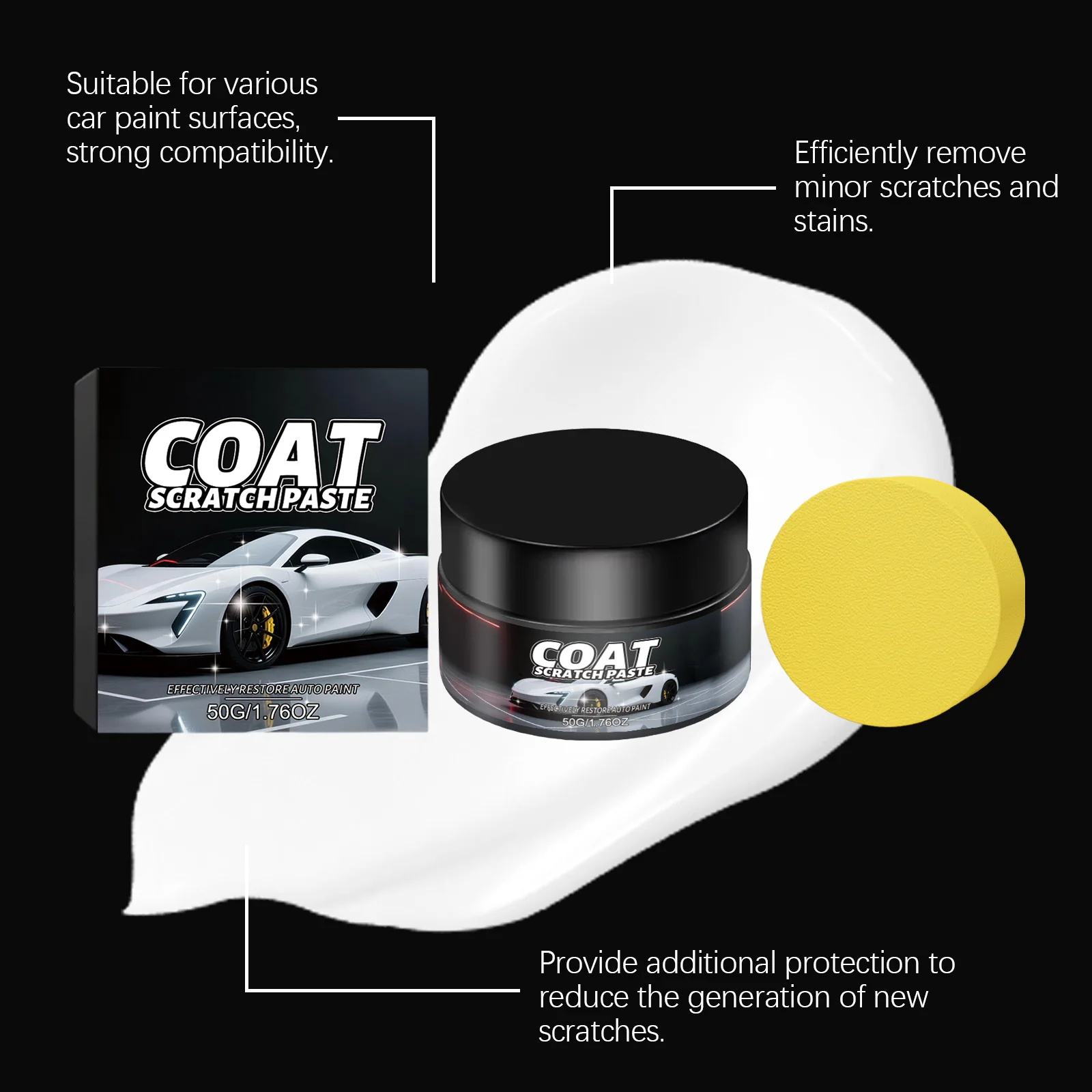 50G Car Paint Maintain Cream Effective Cleaning Dirts Scratch Removal Protect Vehicle Paint Restoring Gloss Car Scratch Remover