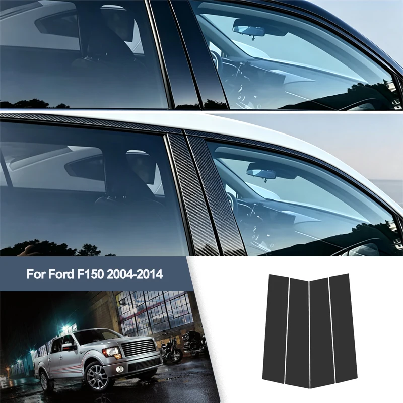 For Ford F150 2004-2014 B/C Pillar Post Stickers PC Window Middle Pillar Trim Decorative Car Exterior Protect Parts