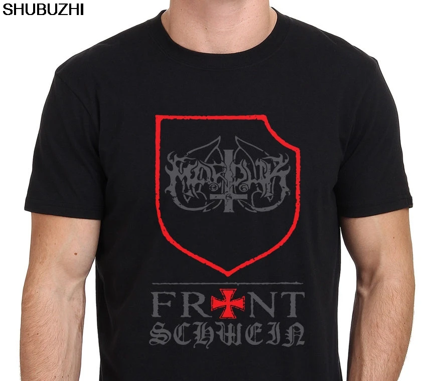 MARDUK Front Schwein Men's Black T-Shirt euro size cotton tshirt men brand tee-shirt summer tops