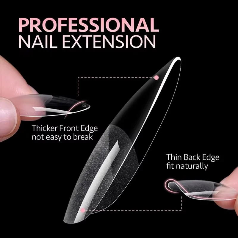 Soft Gel Nail Tips False Nails Acrylic Artificial Capsule Set_voghion.com