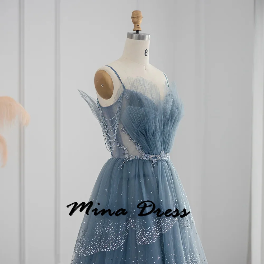 Mina Customized Backless Evening Luxury Dress 2024 Sleeveless Evening Dresses Woman Elegant Sequins Wedding Party Dress Es Prom