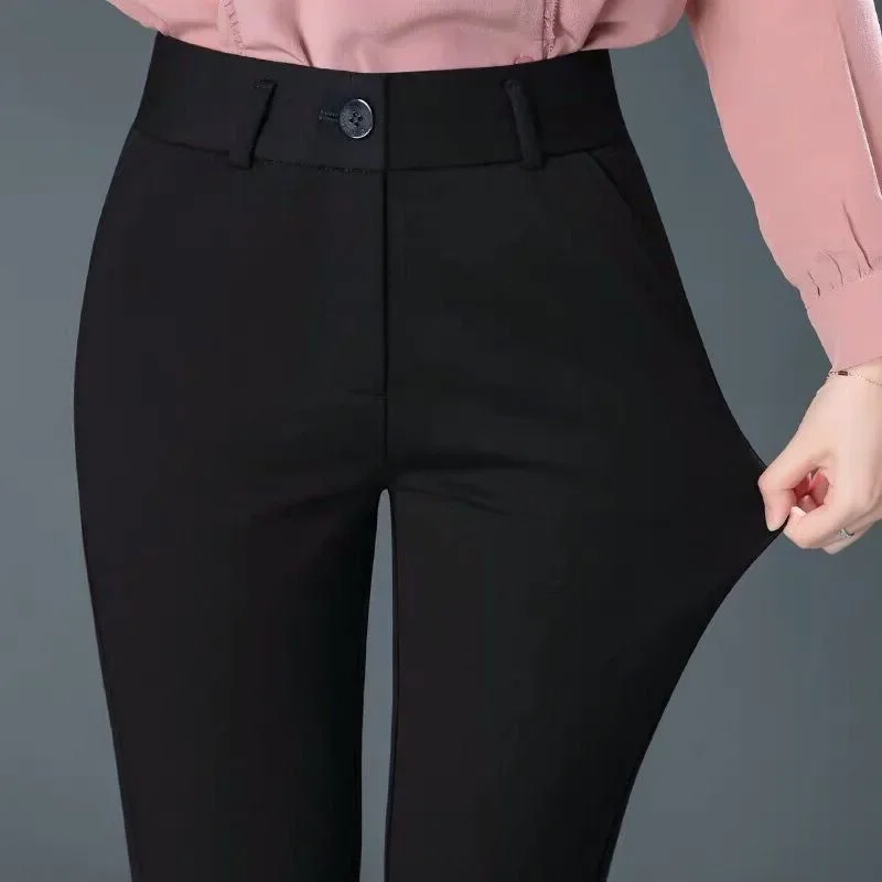 High-Waisted Straight-Leg Elastic Trousers Women's Casual Pants For Work OLSuit Midsummer Autumn New Style Middle-Aged Mothers #2