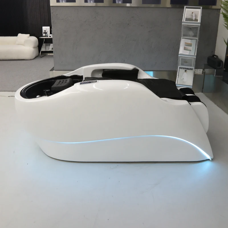 Moderne Barbershop Elektrisch Shampoo Bed Multifunctionele Kapper Wasstoel