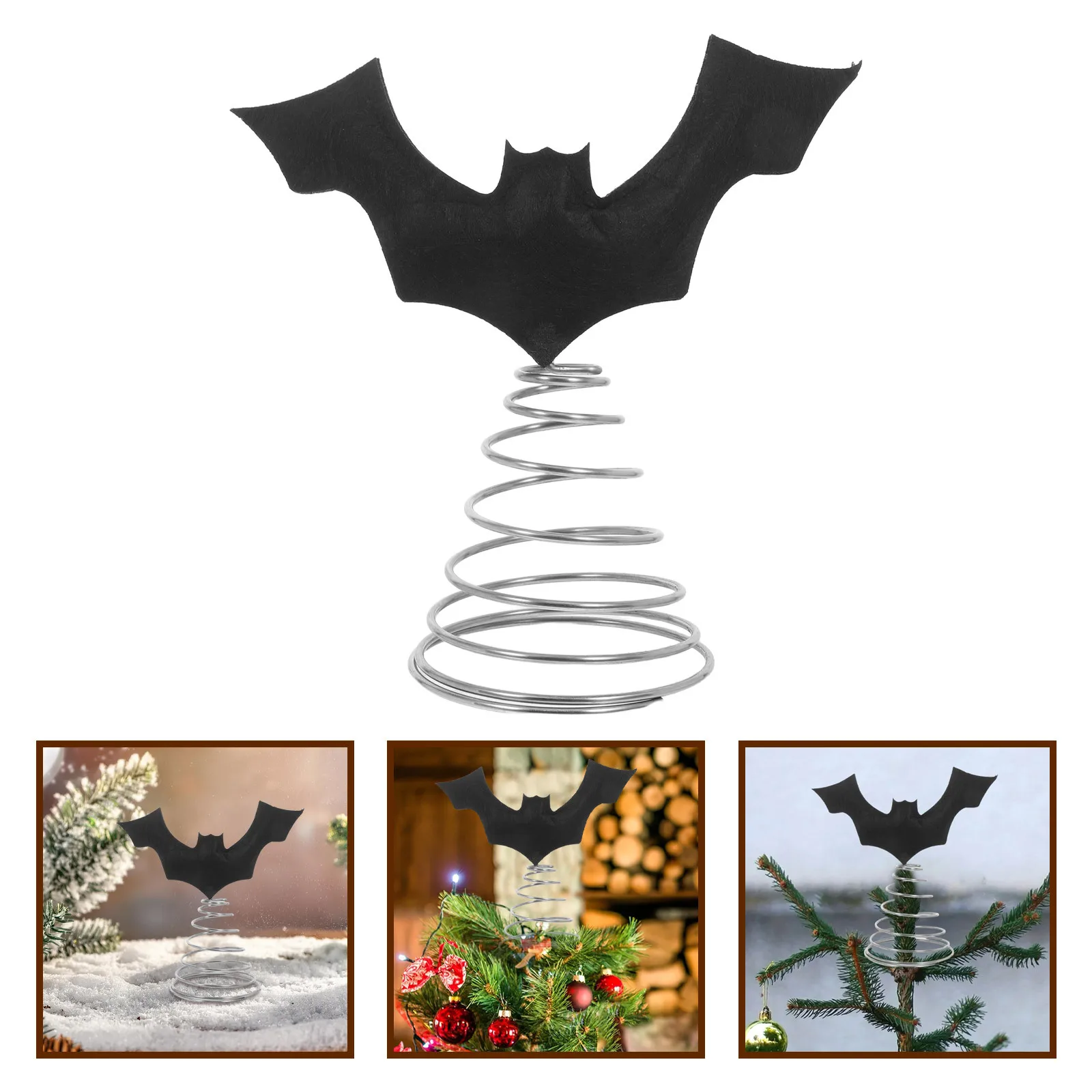 

Halloween Bat Tree Topper Black Rustic Metal Bat Ornament Holiday Party Decoration Supplies Haunted Props