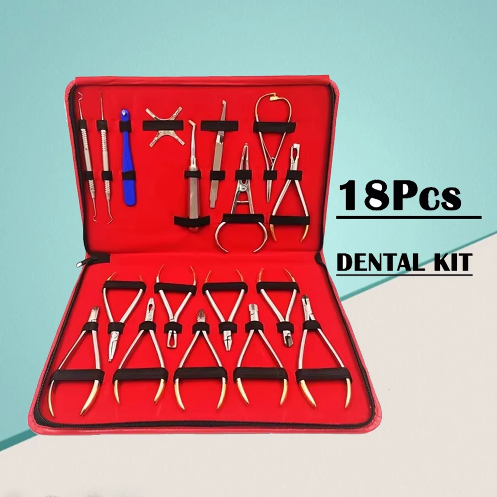 

18 шт., набор ортодонтических инструментов для стоматолога, ортодонтические плоскогубцы, формовочные плоскогубцы, ортодонтический набор из дуги