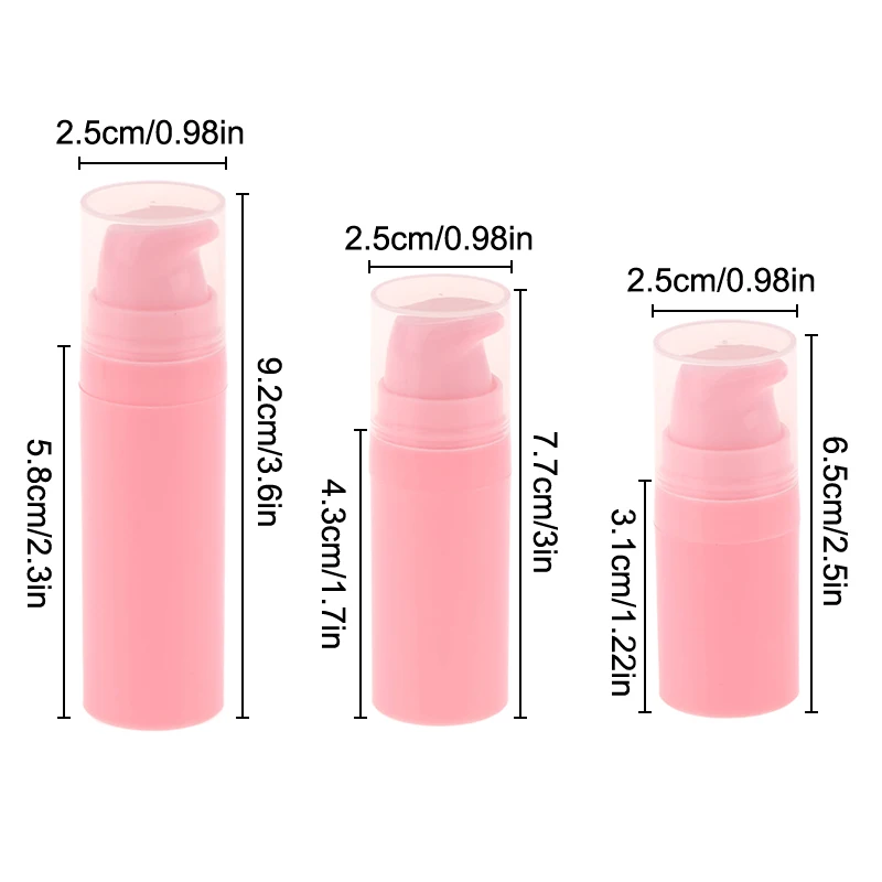 Bouteilles de Lotion rechargeables, pompe sans air, conteneur de produits de toilette sous vide, bouteille cosmétique vide en plastique 5ml 10ml 15ml