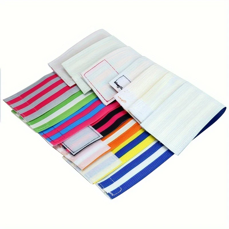 1 pezzo di fascia da braccio elastica colorata per squadra di calcio, fascia da braccio accessorio per allenamento di calcio in nylon