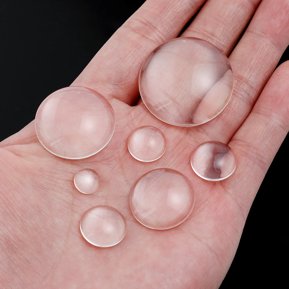 

2-50Pcs Transparent Glass Cabochon Beads 6-40mm Round Flatback Glass Cameo for DIY Jewelry Making Ring Necklace Craft Accessory