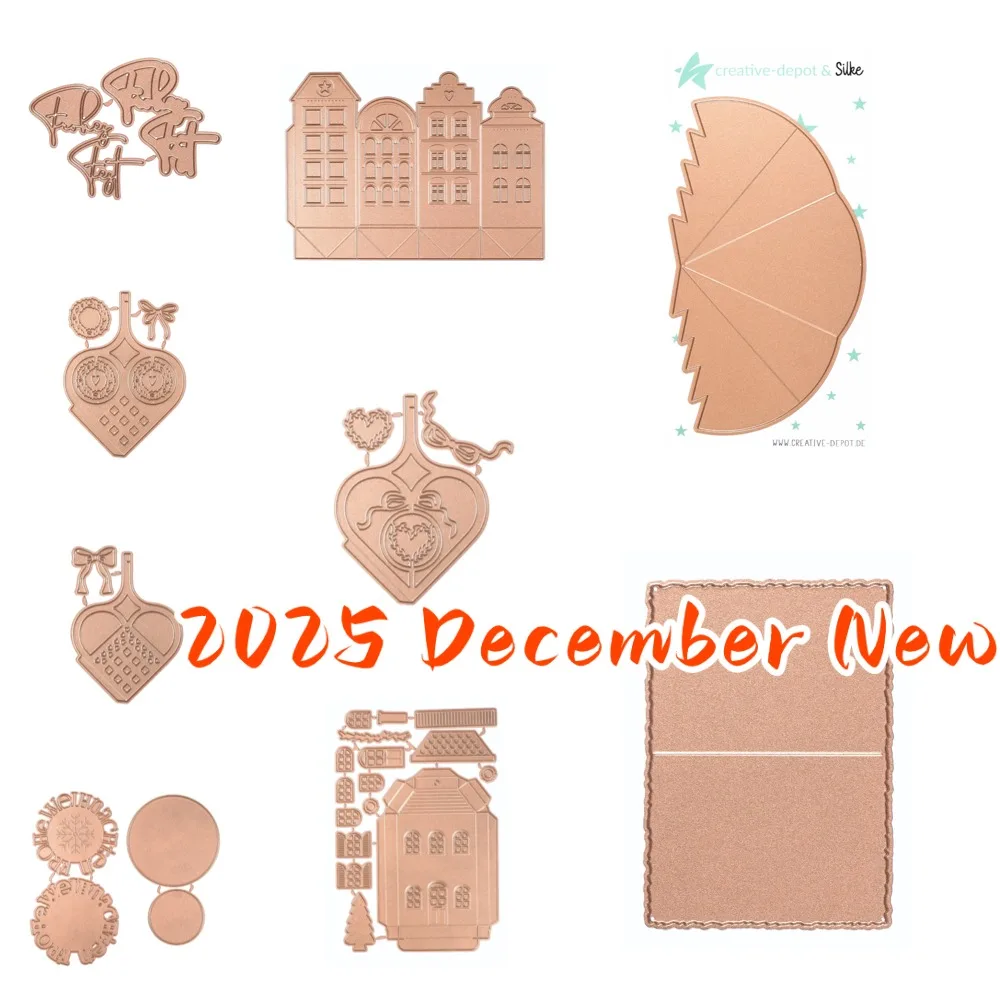 

Metal Cutting Dies New Arrival 2025 DIY Molds Scrapbooking Paper Making Die Cuts Crafts Template Handmade Decoration Happy Fest