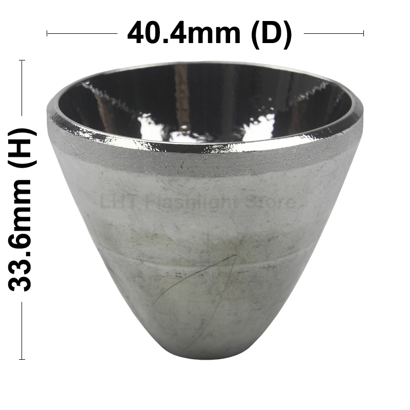 40.4mm (D) x 33.6mm (H) OP Aluminum Reflector for 3535 LED Flashlight DIY Lamp Cup