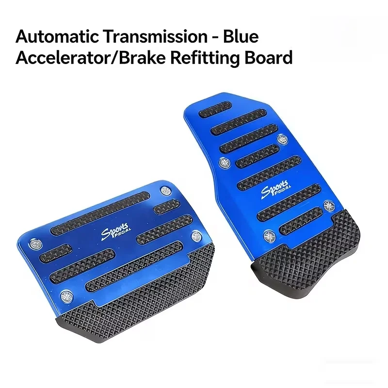 2/3PCS Car Pedal Cover Set Manual Automatic, Anti-Slip Brake Accelerator Clutch Pedal Pad, Universal Metal Interior Trim view 6
