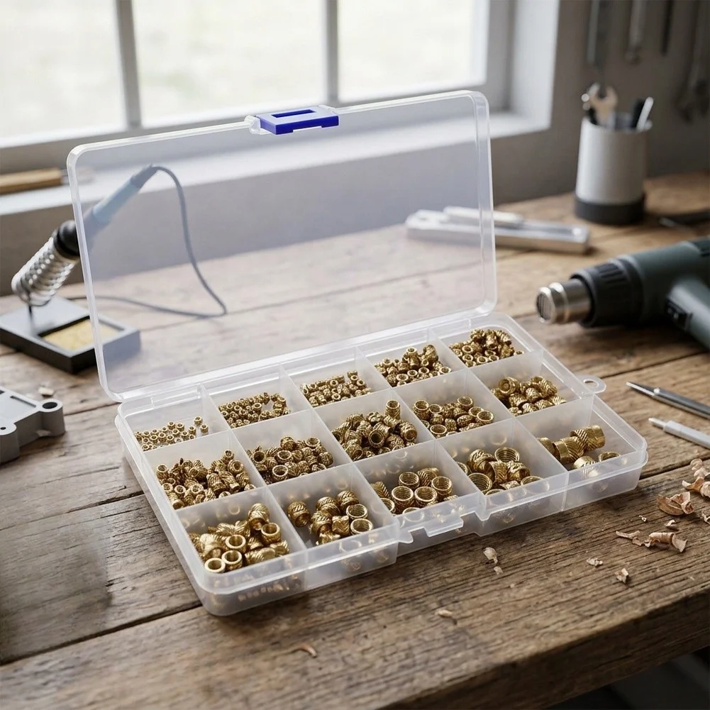Insert Nuts For Maintenance Brass Fasteners Heat Set Inserts Brass Knurled Insert Nuts Oxidation Resistant Material
