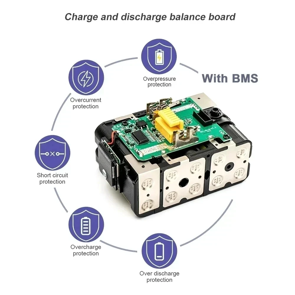 Imagem -05 - Bateria de Iões de Lítio Recarregável com Carregador Led 18 v 8000mah Makita 18 v 6ah Bl1840 Bl1850 Bl1830 Bl1860 Lxt400 Novo