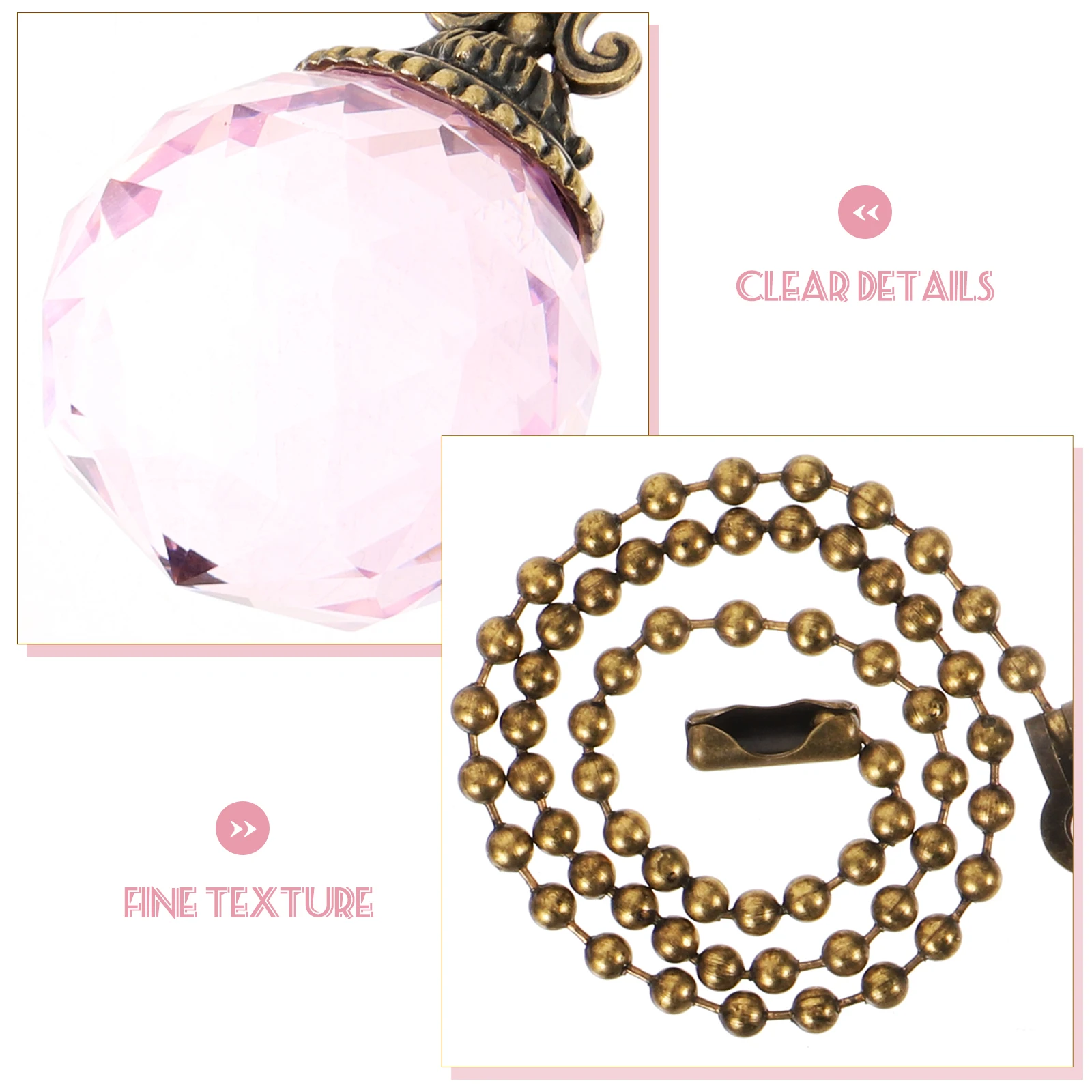 

2pcs Lighting Beaded Lamp Extender Decorative Fan Pull Ceiling Fan Pull Chain Extender Light Pulling Chain Bedside Lamp Chains