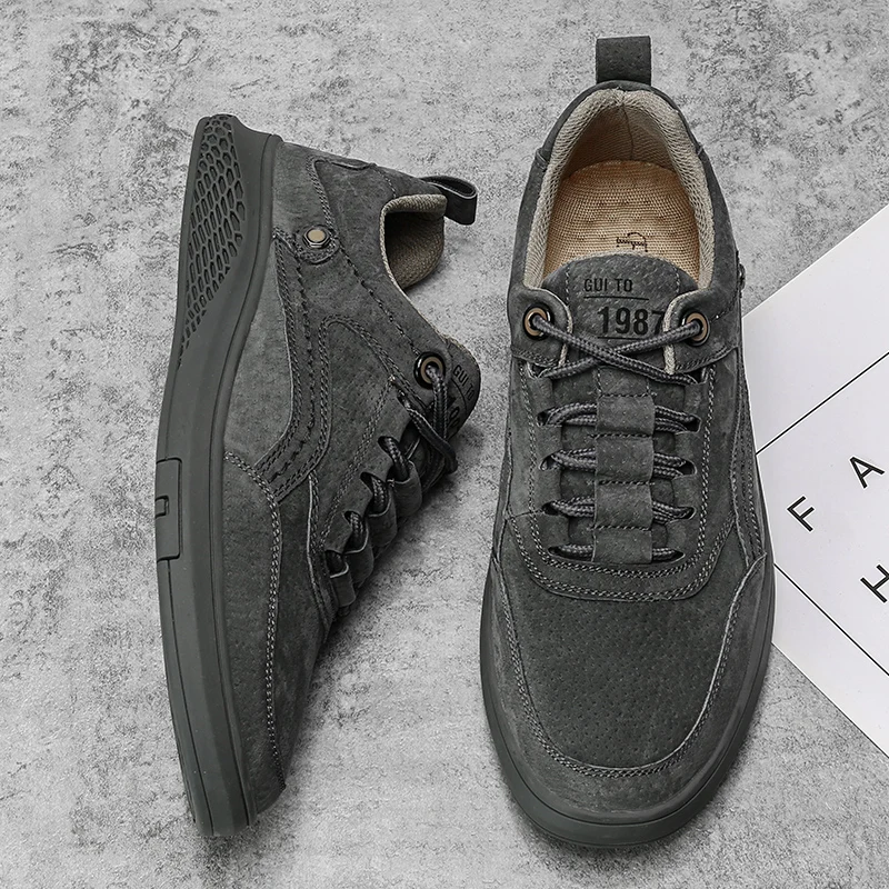 New Men Casual Shoes Male Sneakers Men Suede leather shoes for men Fashion Loafers Lace Up Shoes Sneakers Zapatos De Hombre