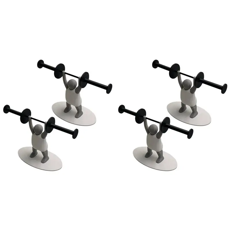 

【NOW SAVE】Funny Toilet Shelf 3D Printed Weightlifting Figurine Napkin Rack Home Decor Organizer For Tissue Rolls Wipes Towel 4Pc