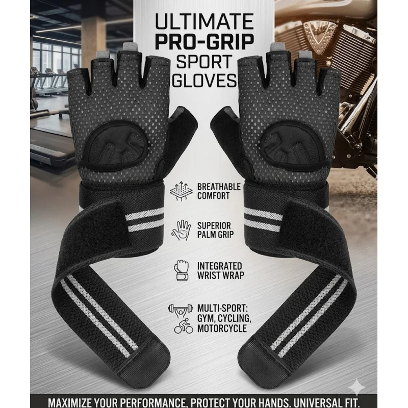 

Half Finger Motorcycle Fitness Cycling Gloves Anti-Slip