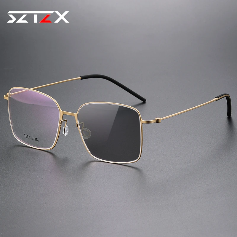 SZTZX Top Classic Ultralight Men Reading Glasses Photochromic Anti Blue Light Myopia Prescription Glasses Optical eyewear Frames