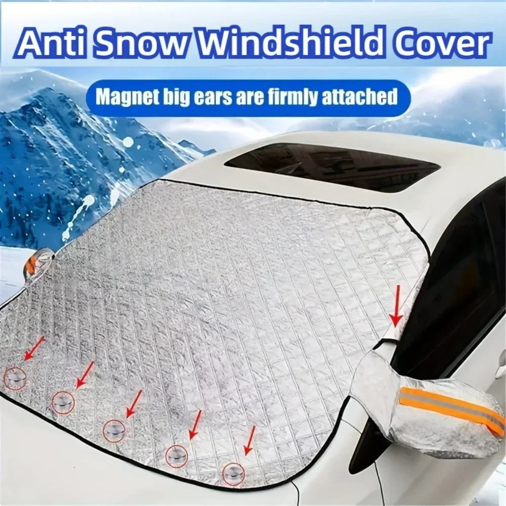 Windshield Cover For Ice And Snow Thicken Ice Snow Sun Cover Windshield Cover Sun Shade Frost Guard Snow Ice Removal Protector