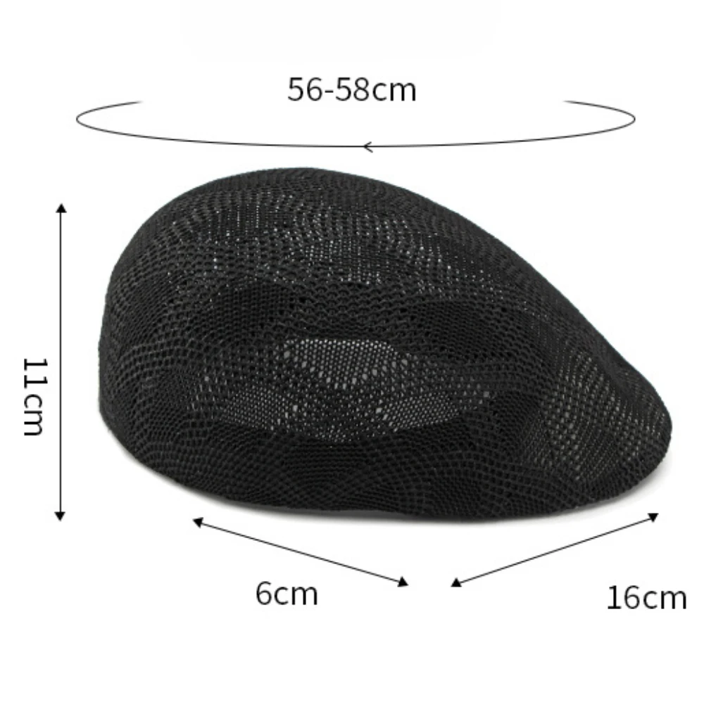 HT5128 Neue Frühling-Sommer Sonnenhüte und Kappen für Herren und Damen, Künstlerhut, Malerhut, Unisex Ivy Flat Cap, Atmungsaktive Netz-Baskenmütze – Detail 1