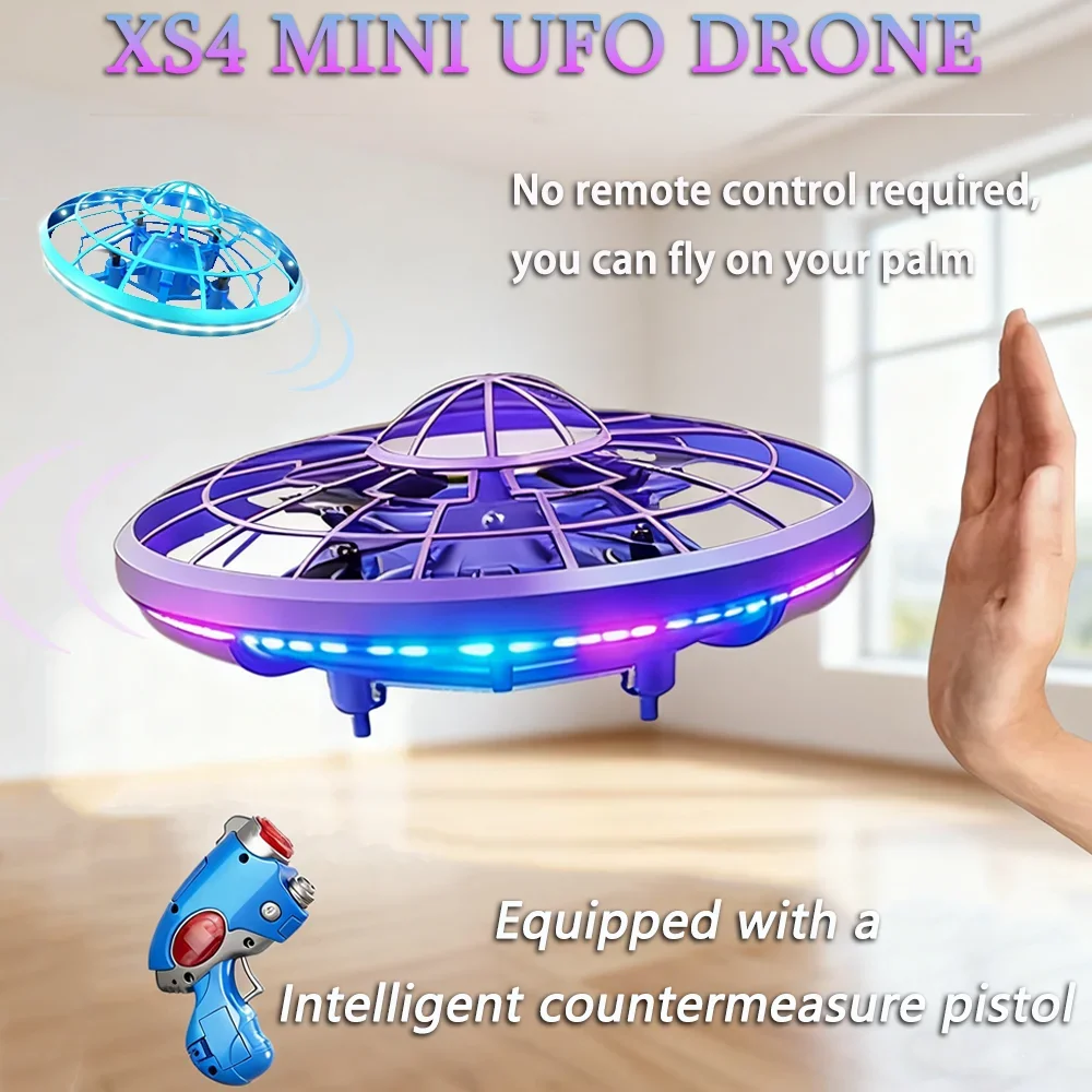 

2025 Multicolor XS4 Infrared Sensing Flying Saucer Drone Mini Induction Drone For Kids Electric Toy Gift Kids Birthday Party Toy