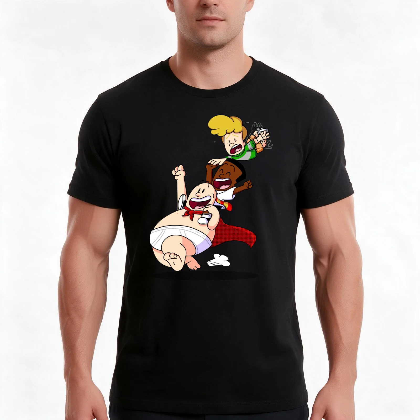 Flying High With Underpants T-Shirt, Summer Casual Cotton Tee, Oversized Streetwear Tops, Vintage Graphic Print, 100% Cotton