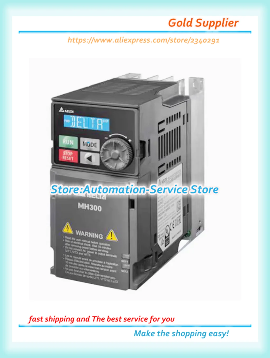 VFD32AMS43ANSAA VFD MS300 Series AC 380V-480VAC 15KW 20HP 3ph New 1 Year Warranty