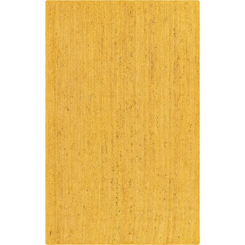 

Rug Jute Yellow 100% Natural Jute Style Rug Braided Modern Rustic Look Carpet