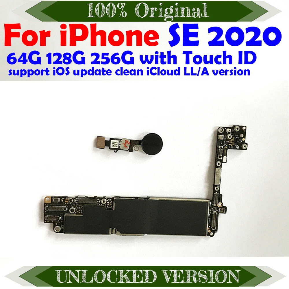 To Motherboard For iPhone SE 2020 Clean iCloud 64gb Mainboard With system 256gb Logic Board 128gb Full Function Support Update