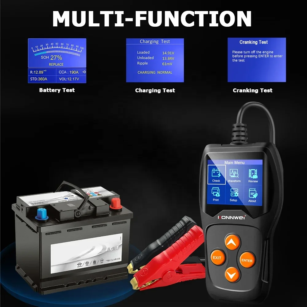 KONNWEI KW600 12V Digital Car Battery Tester Auto Battery Analyzer Car Diagnostic