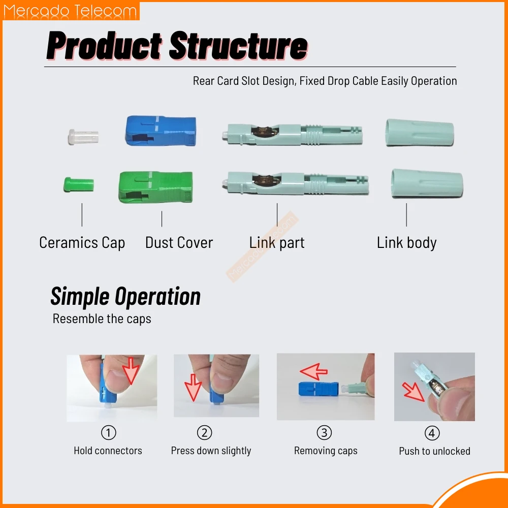 Best price SC APC SM Single-Mode Optical Connector FTTH Tool Cold Connector Tool SC UPC Fiber Optic Fast Connector