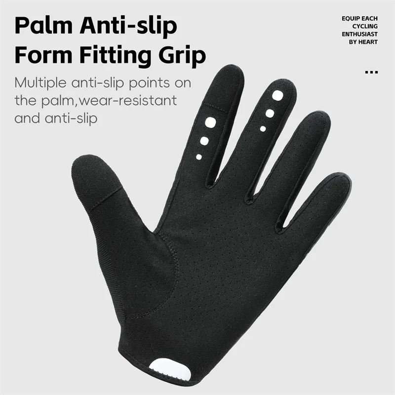 WEST BIKING-Gants de cyclisme pour écran tactile, mitaines de vélo respirantes, équipement de cyclisme, doigt complet, anti-ald, décontracté, printemps, automne