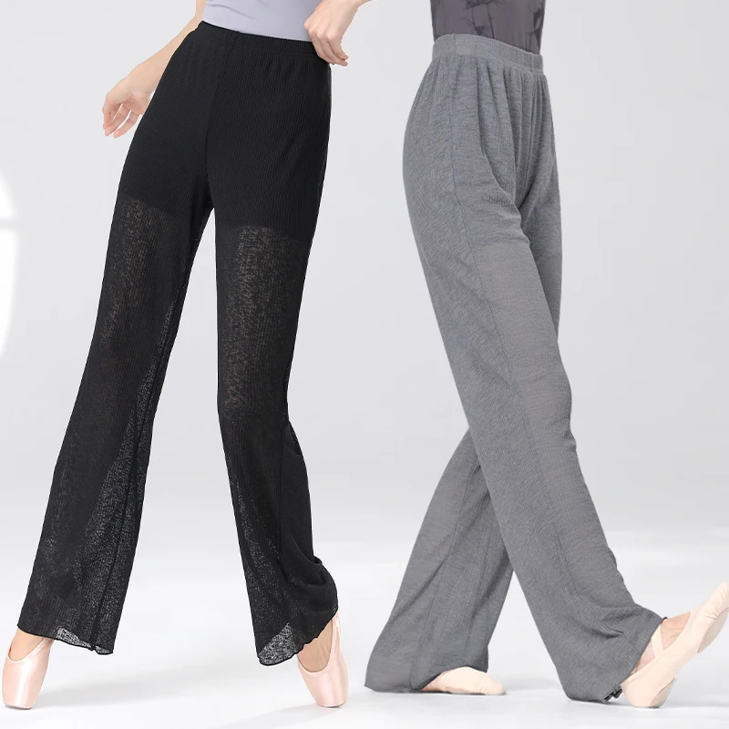 Women Dance Straight Trousers Modal Straight Dance Pants With Lined Classical Dancing Practice Pants Double-layer Long Pants