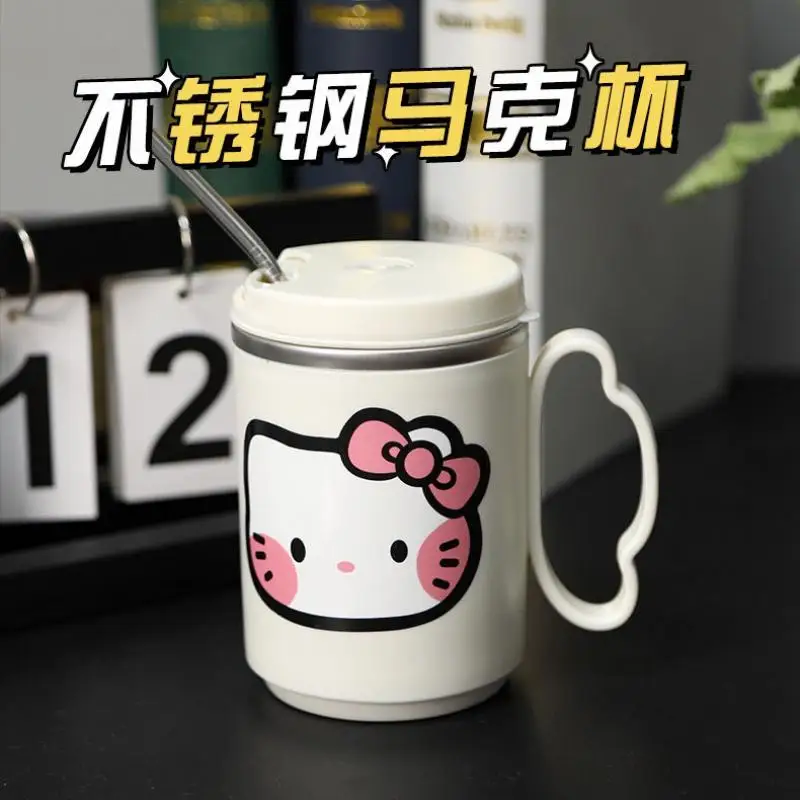 400Ml New Sanrio Hellokitty Cute 304 Stainless Steel Thermos Cup Couple Style Water Cup Thermos Cup Coffee Cup Milk Cup with Lid