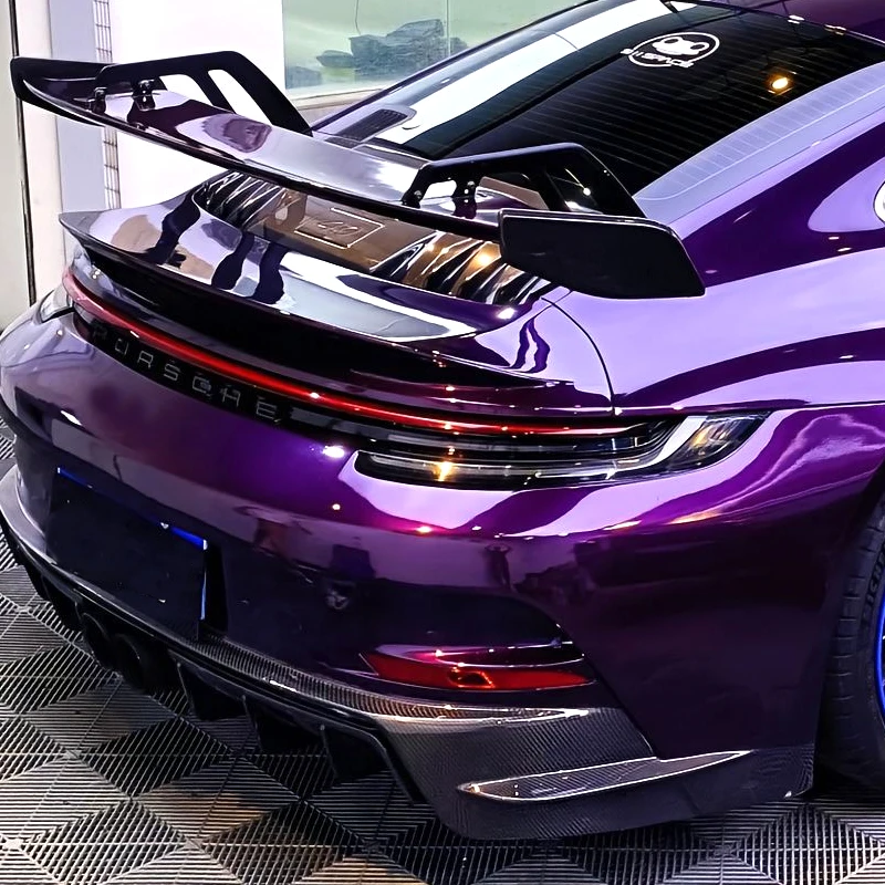 PET 152CM*18M Ultra Gloss Midnight Purple Metallic Vinyl Wrap Film Roll Self Adhesive Decal Car Wrapping Foil dengan Pelepasan Udara