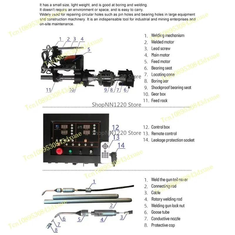 Portable Excavator Maintenance Boring Machine Movable Cylinder Boring Machine Line Boring Equipment for Construction