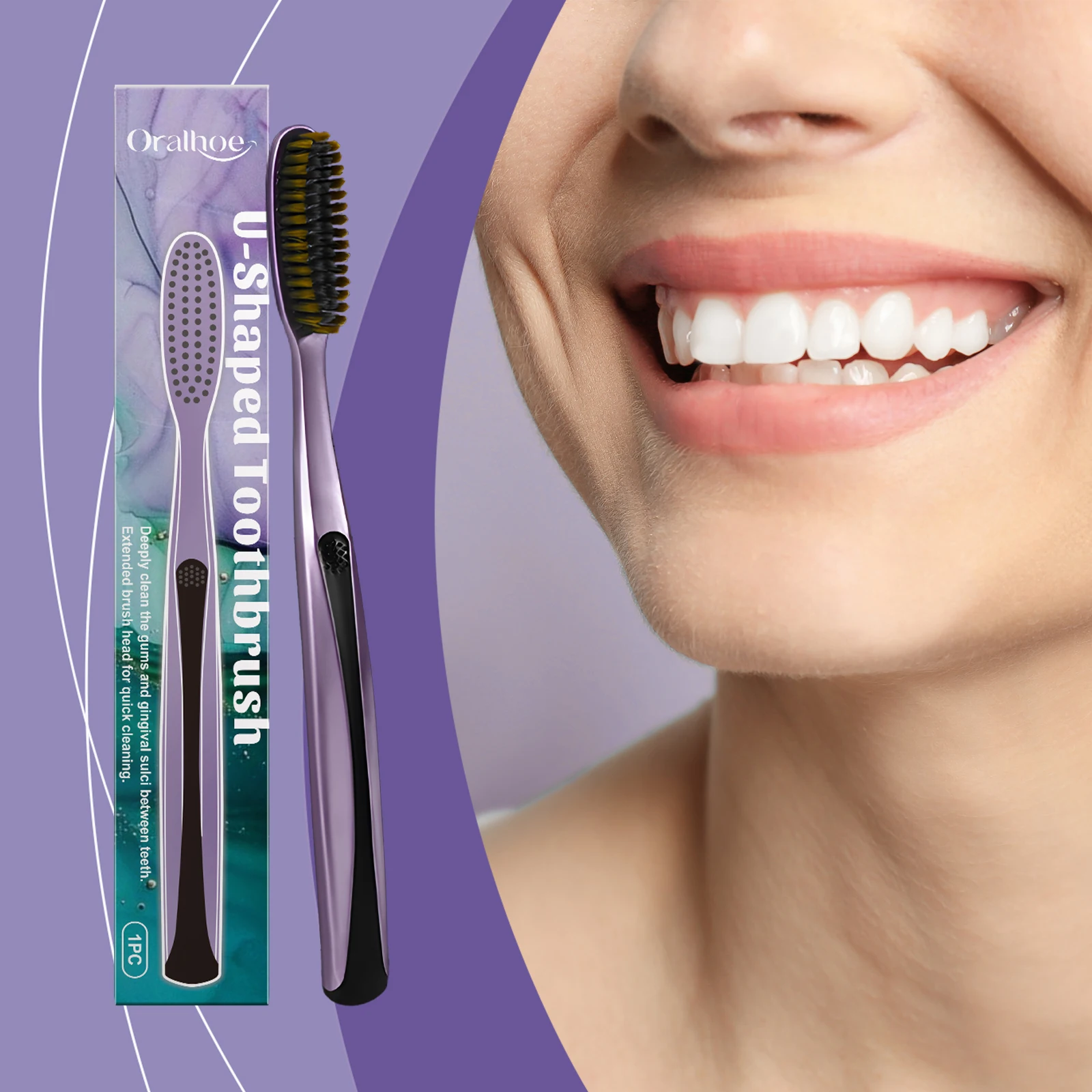 U-Shaped Long-Head Toothbrush - Gentle Dental Cleaning, Hygienic Gum Protection & Daily Oral Care For Teeth Health