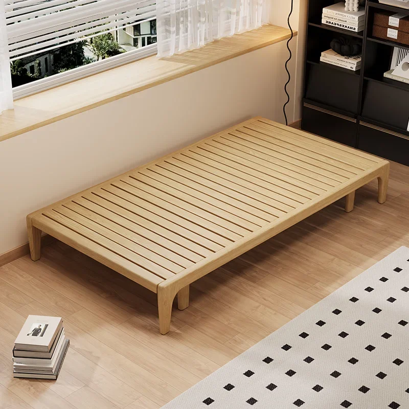 Solid wood sofa bed ribs bed frame retractable pull simple wind multi-functional bed frame study small apartment 2024 models