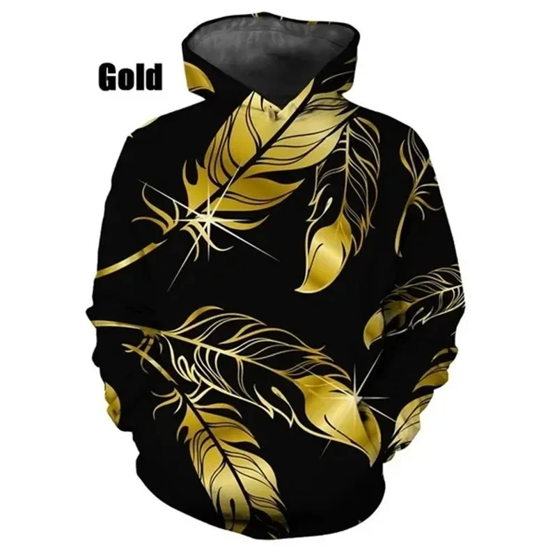 Fashion Mens Hoodies 3D Print Feather Graphic Hoodie For Men Women Hip Pop Casual Loose Oversize Pullover Sweatshirts Hoodies