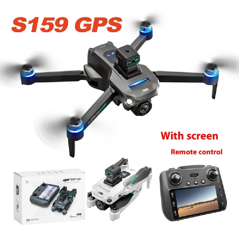 

S159 Gps Drone Professional 8k Hd Dual Camera Foldable Quadcopter With Screen 5g Wifi Brushless 360° Obstacle Avoidance Dron Toy