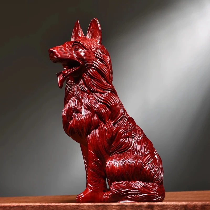 

Solid Wood Dog Sculpture Ornament,Wood Carving Crafts Decor,Dog Model Art Statue,Artwork Office Desktop Decoration,Luxury Gifts