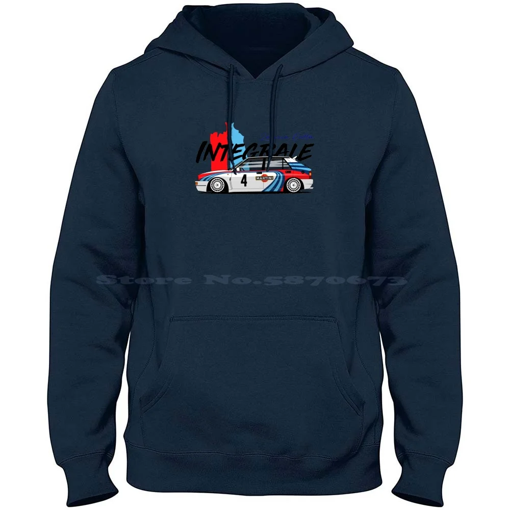 Lancia Delta Integrale Rally Car 100% Cotton Hoodie Lancia Delta Integrale Wheels Vehicle Groupa Groupb Rallye Drifting