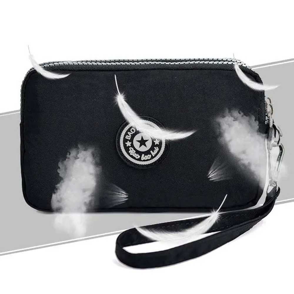 Модный трехслойный кошелек с буквенным принтом, кошелек в звездную полоску с цветком, водонепроницаемая сумка в корейском стиле, простая сумка для денег для покупок