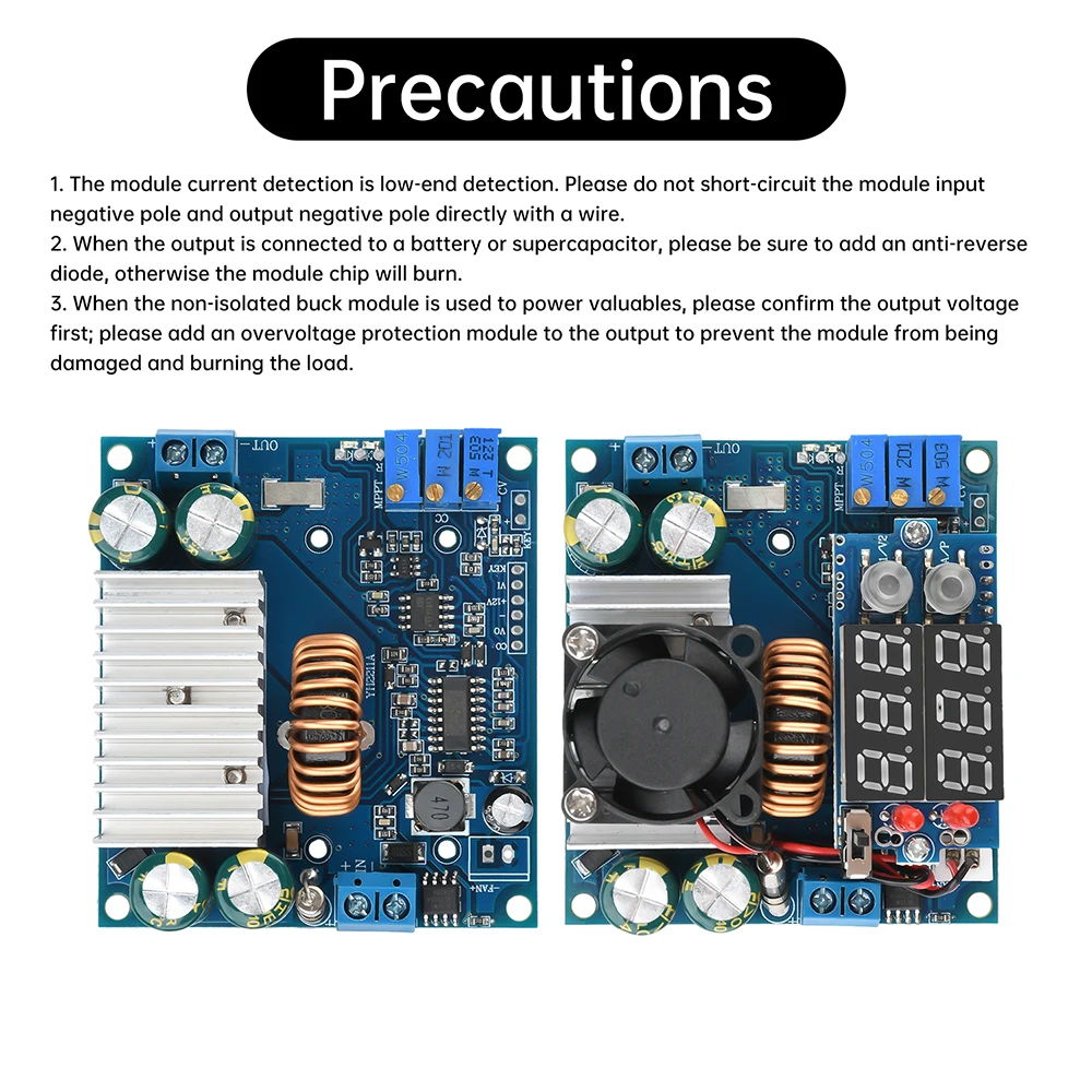 DC-DC Adjustable Step-down Module Solar Controller MPPT Step-down Charging Module 15A Synchronous Rectification