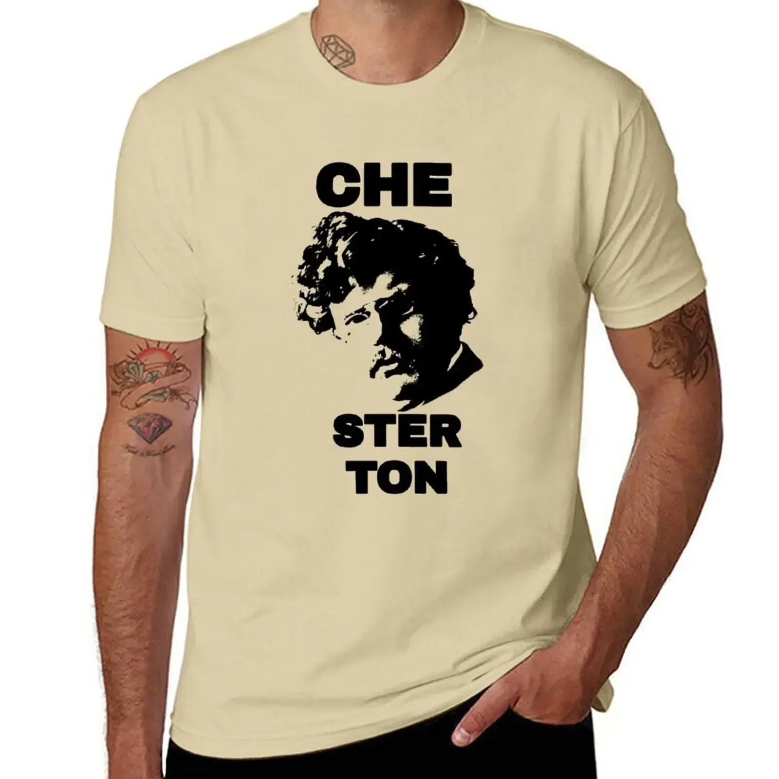 Vintage Clothes Aesthetic Clothing Funnys Mens Tall T Shirts G. K. CHEsterton, The CHE You Respect (Che Parody) T-Shirt Summer