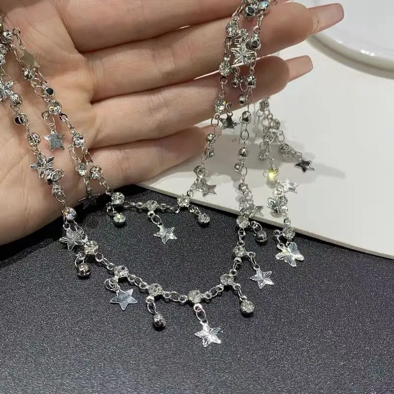 0,5 m1m Druck Stern Strass Kupfer kette hand gefertigte Armband Halskette Kleidung passende Kette für DIY Schmuck herstellung Lieferungen – Detail 5
