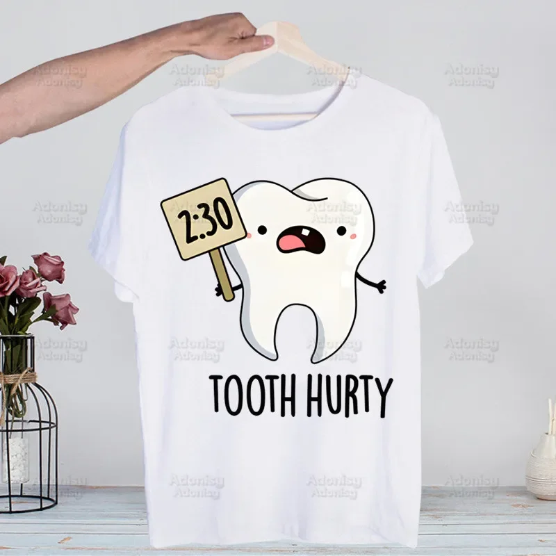 Aesthetic Funny Tooth Dentist Kawaii Men\'s Tshirt Cute Shirt Mens Fashion T-Shirt For Men Casual Tops Short Sleeve