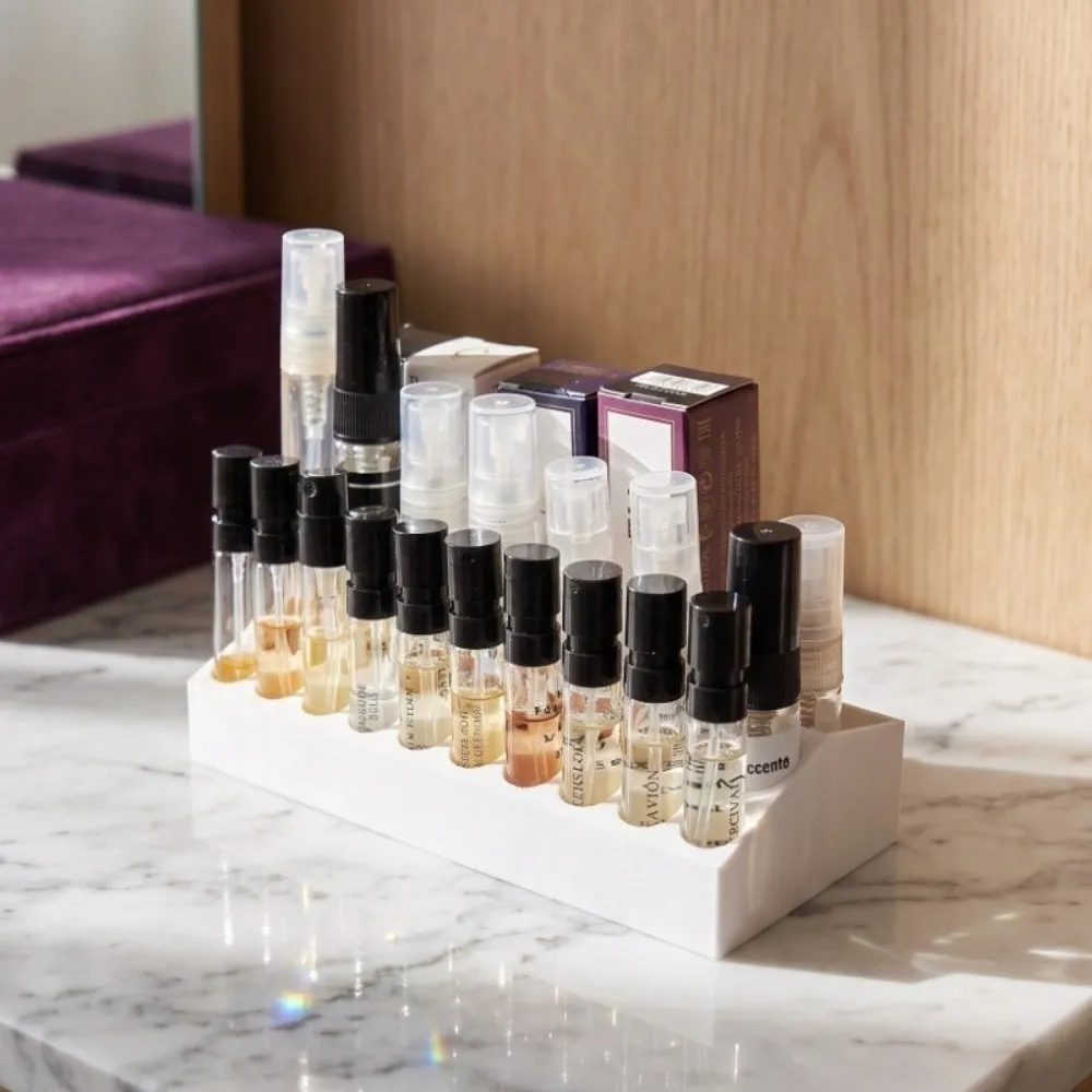 Multi-Grid Sample Holder 3D Printed Slope Design Spray Bottle Organizer Minimalist Modern