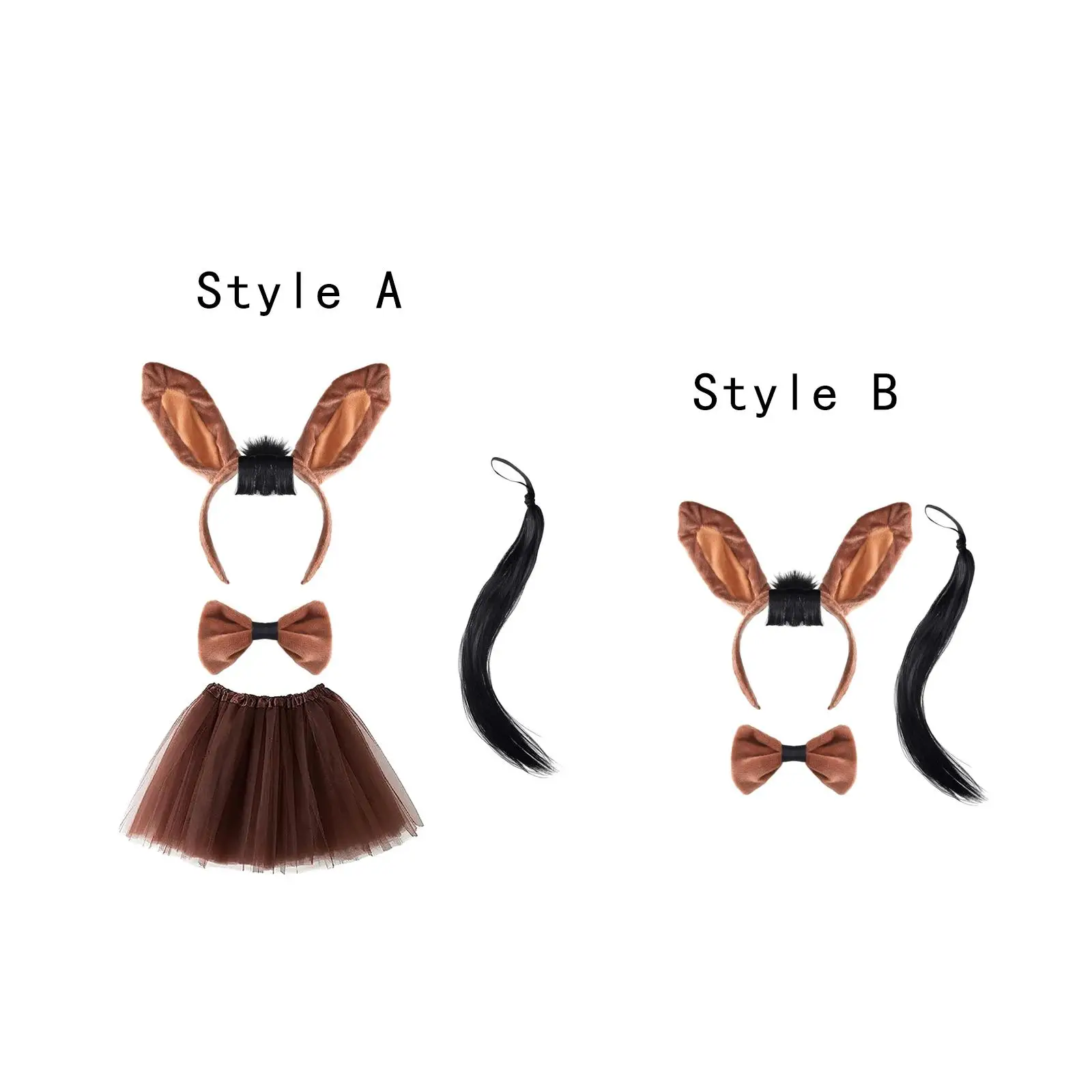 Animal Headband and Tail Set Soft Adorable Comfortable Creative for Kids for Stage Shows Celebrations Carnivals Party Masquerade